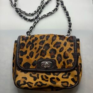 Banana Republic Leopard Print Crossbody Bag with Chain Strap